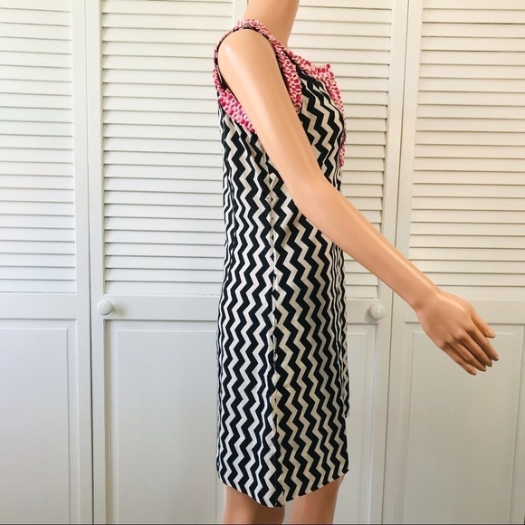 GRETCHEN SCOTT Zig Zag Pattern Cotton Sleeveless Dress Size XS - Picture 4 of 7